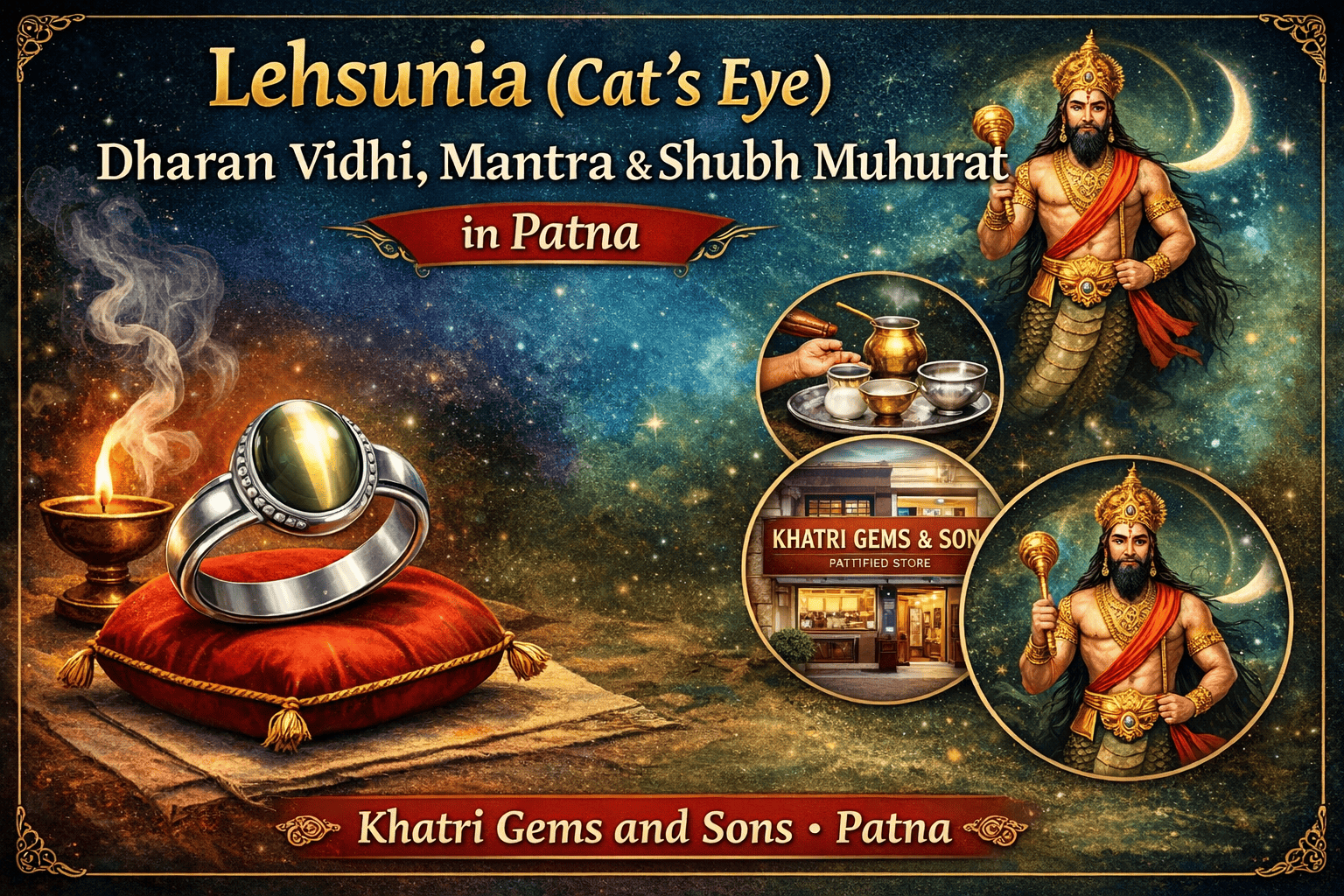 Lehsunia (Cat’s Eye) Dharan Vidhi, Mantra & Shubh Muhurat – Patna Guide